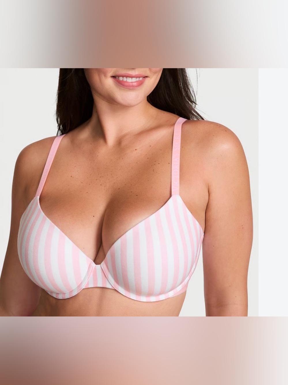 Victoria's Secret Pink & White Striped Push-Up Bra - Classic Stripe